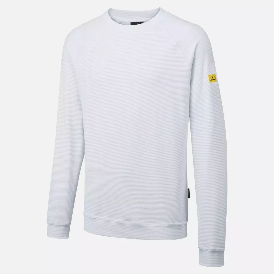 Portwest AS24WHR, Antistatisches ESD-Sweatshirt, Weiß, image 4, gallery thumbnail