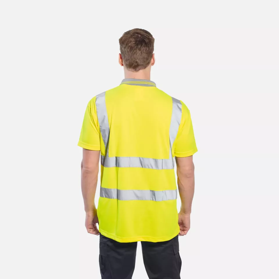Portwest S477YER, Hi-Vis Polo Shirt S/S, Yellow, image 2, gallery thumbnail