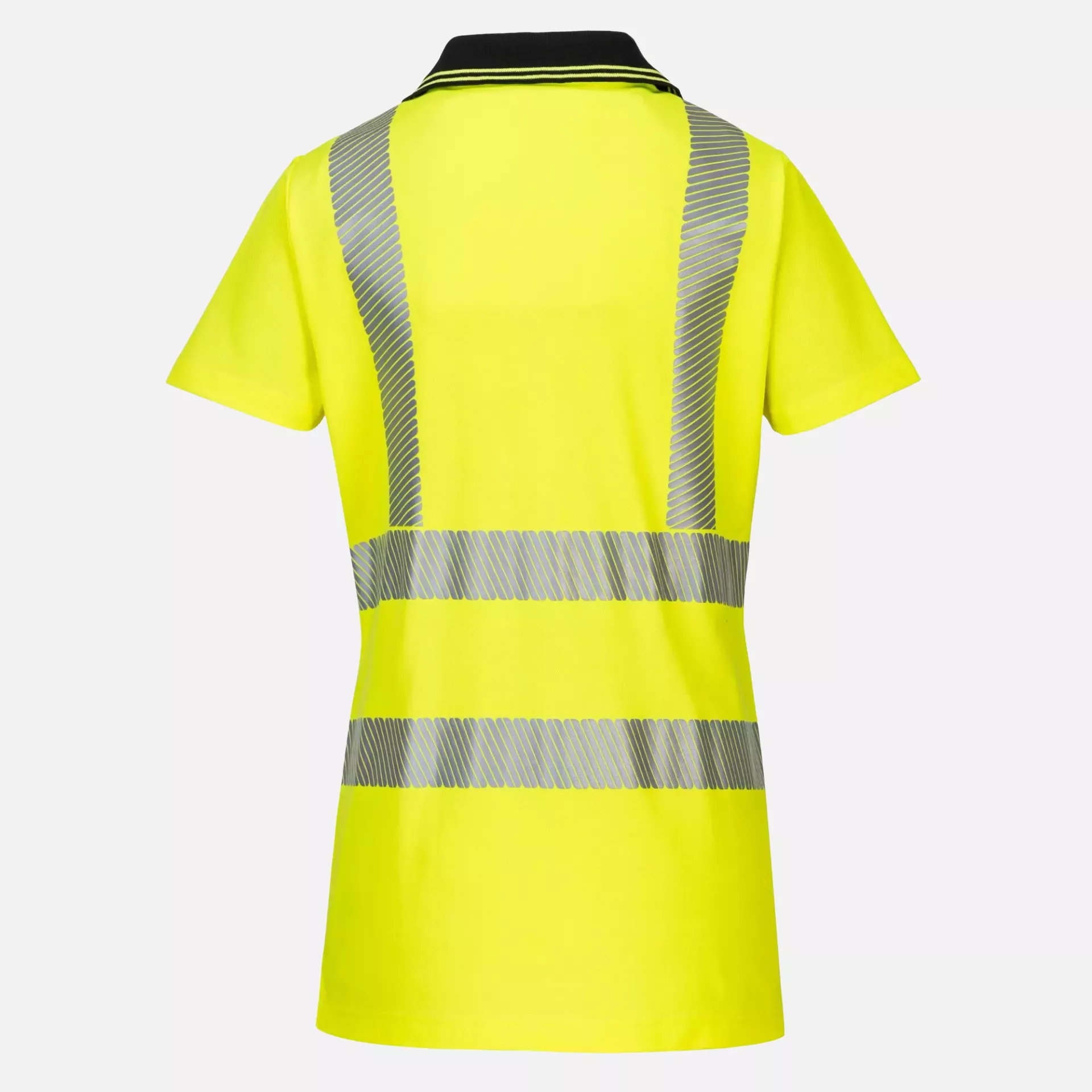 Portwest LW72YBR, Hi-Vis Women's Cotton Comfort Pro Polo Shirt S/S, Yellow/Black, image 2