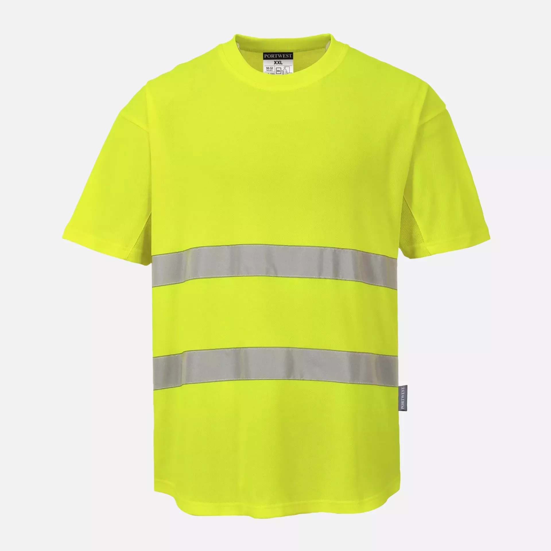 Portwest C394YER, Hi-Vis Cotton Comfort Mesh Insert T-Shirt S/S, Yellow, image 1