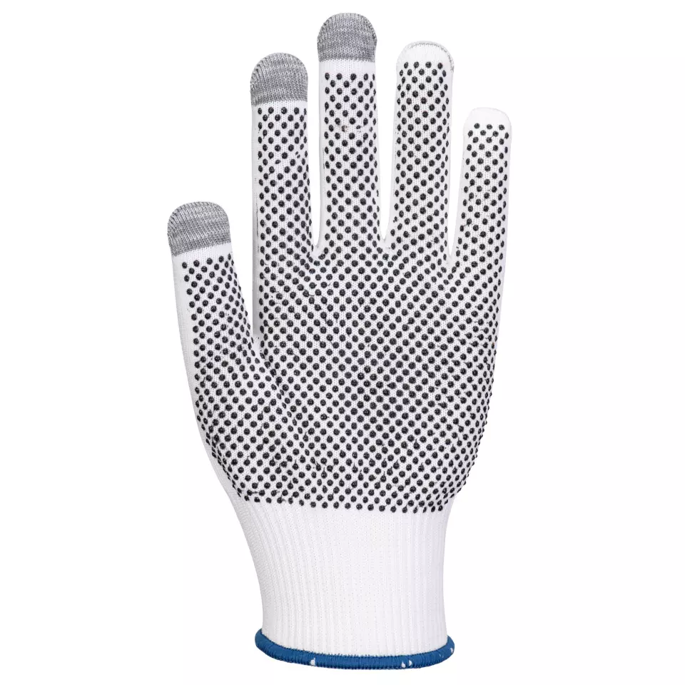 Portwest A118W7R, Grip 13 PVC Dotted Touchscreen Glove, White/Grey, image 2, gallery thumbnail