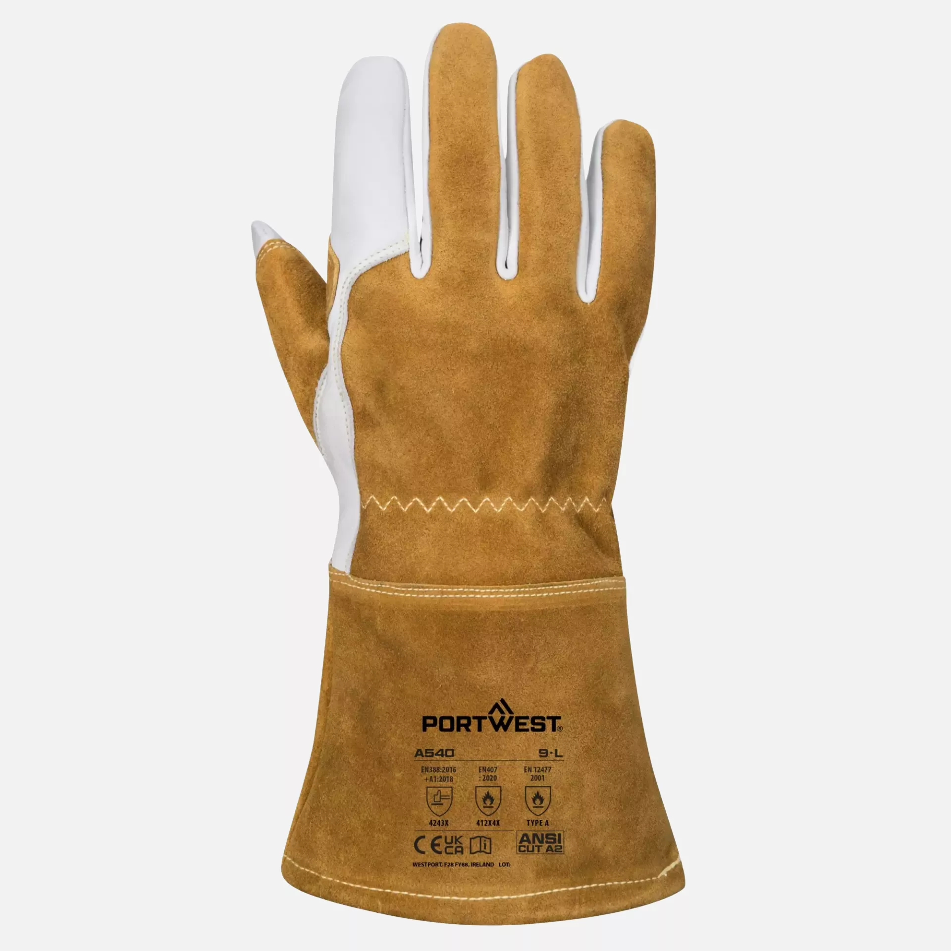 Portwest A540BRR, Mig Welding Gauntlet, Brown, image 1