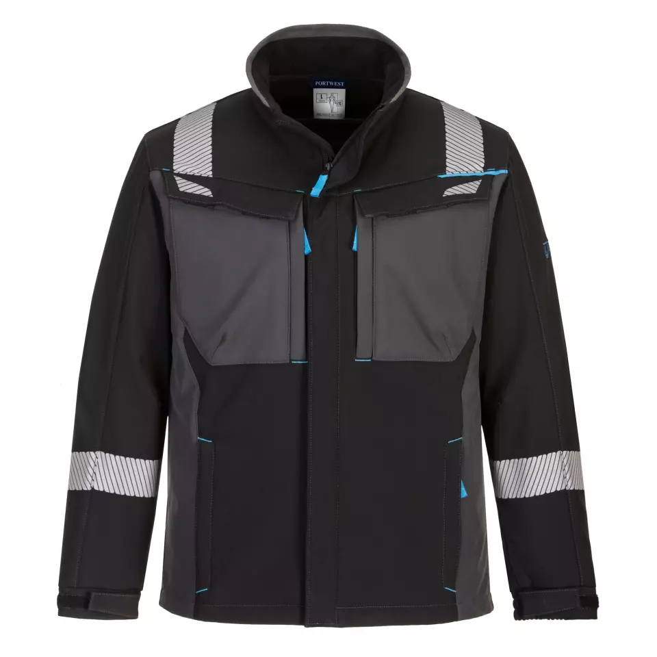 Portwest FR704BKR, WX3 FR Modaflame Softshelljacke, Schwarz, image 1, gallery thumbnail