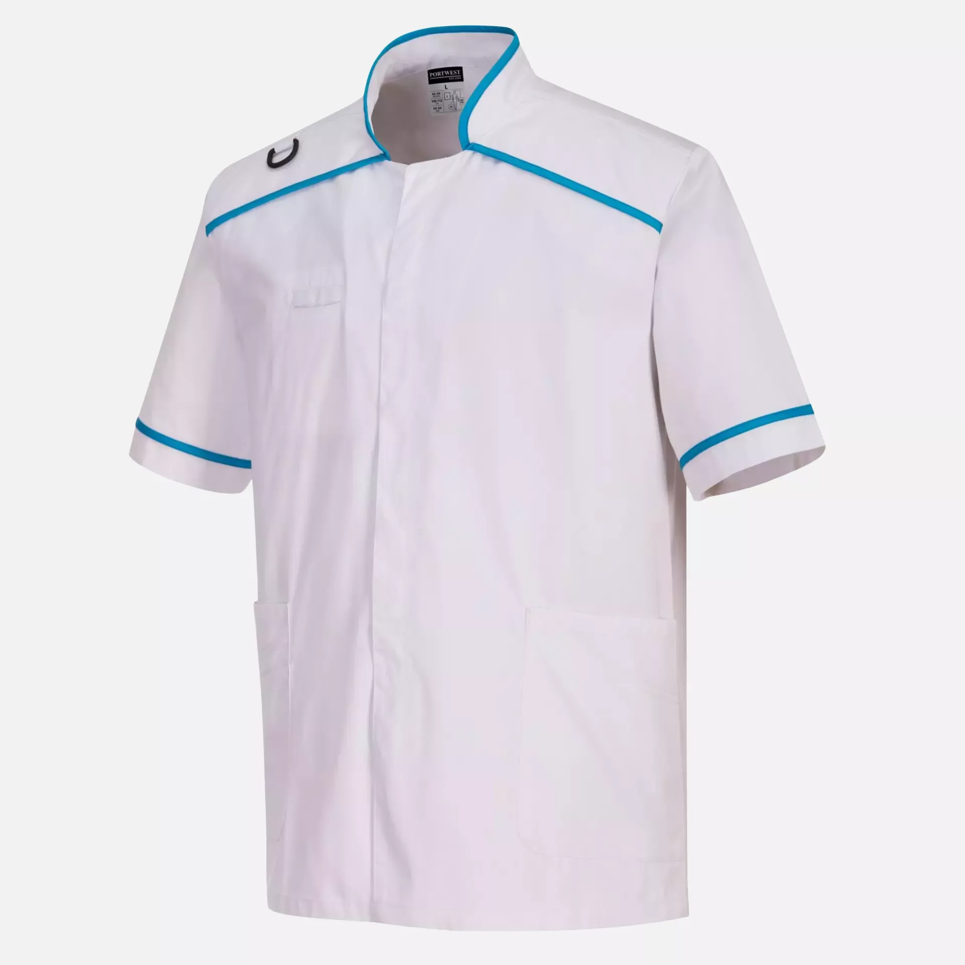 Portwest C821WAR, Men's Medical Tunic, White/Aqua, image 4