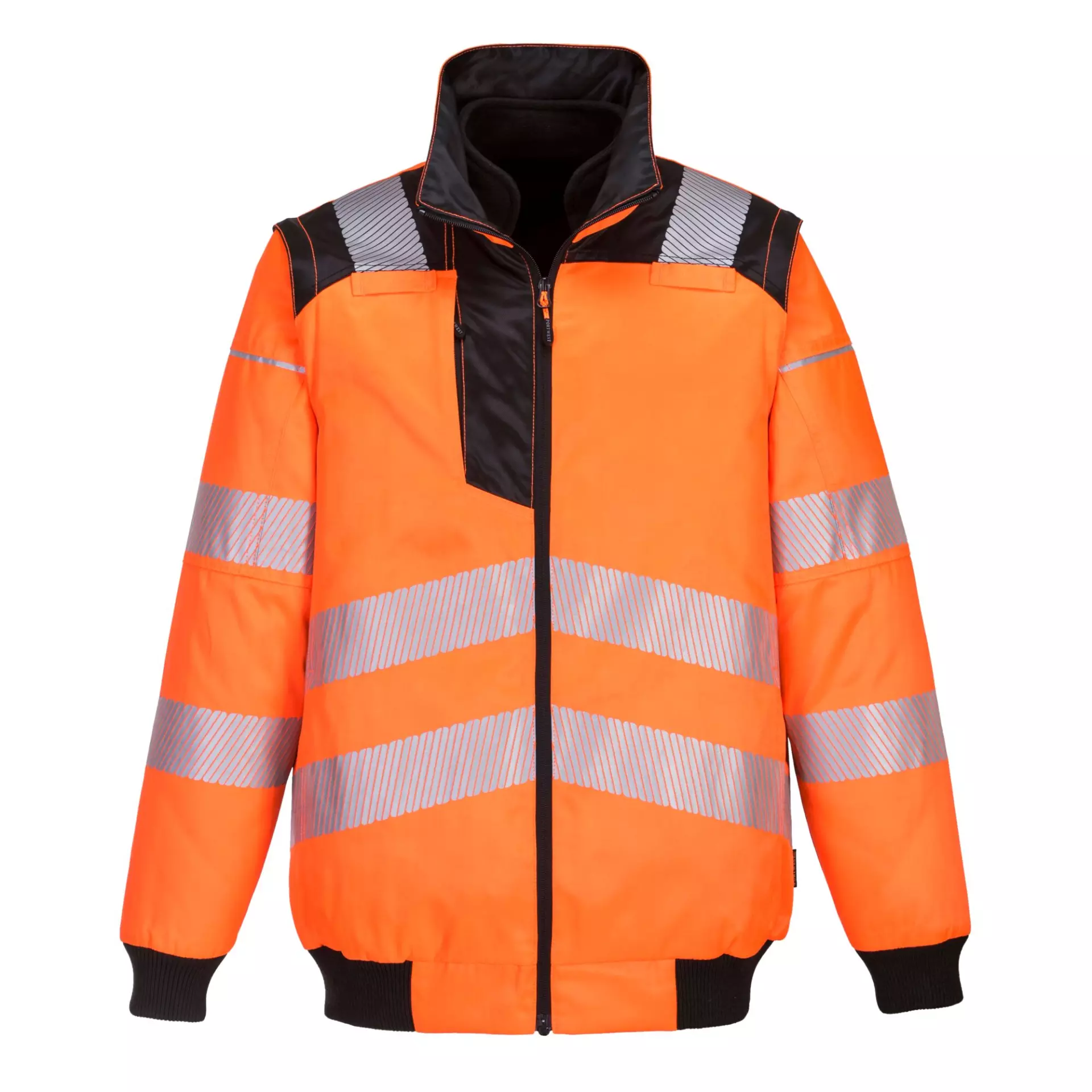 Portwest PW302OBR, PW3 Hi-Vis 3-in-1 Pilot Jacket, Orange/Black, image 1