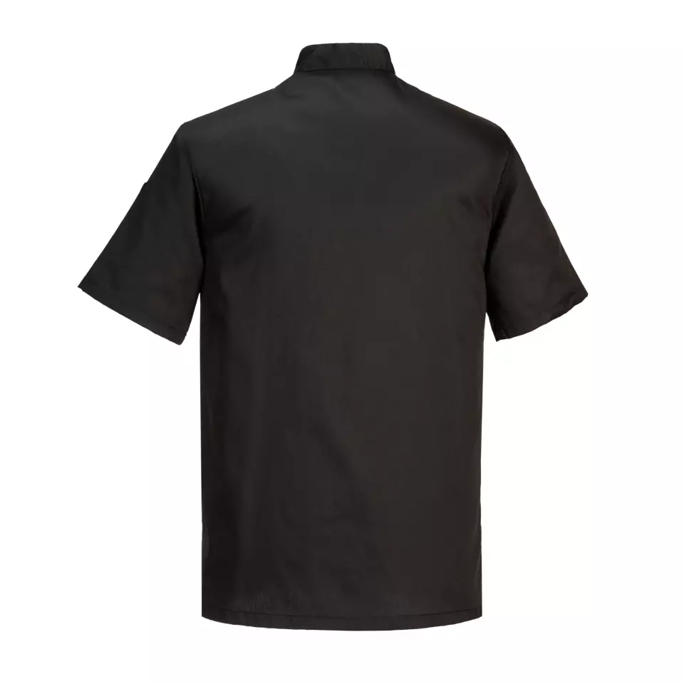 Portwest C734BKR, Chef's Kent Jacket S/S, Black, image 2, gallery thumbnail