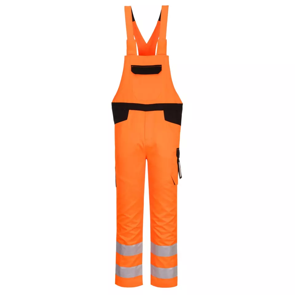 Portwest PW244OBR, PW2 Hi-Vis Bib and Brace, Orange/Black