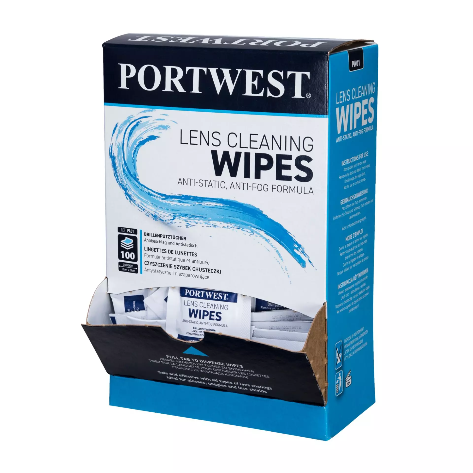 Portwest PA01WHR, Lens Cleaning Wipes, White, image 1