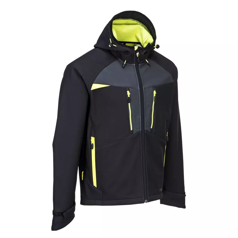 Portwest DX474BKR, DX4 Hooded Softshell (3L), Black, image 4, gallery thumbnail