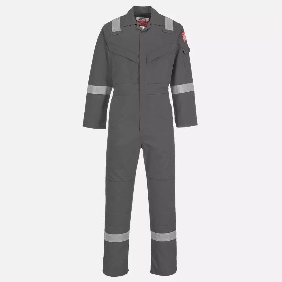 Portwest FR50GRR, Bizflame Work Anti-Static FR Coverall 350g, Grey, image 1, gallery thumbnail