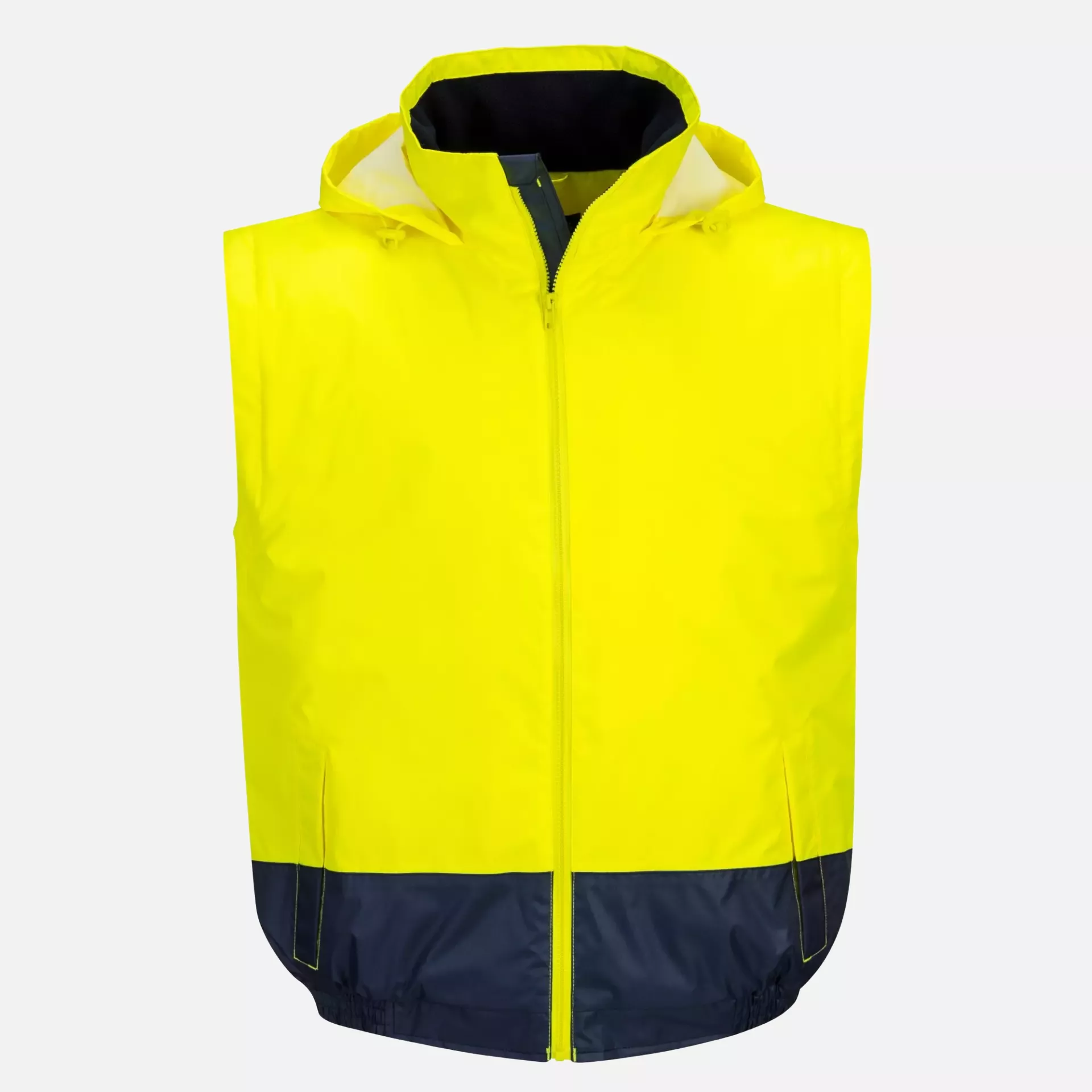 Portwest C464YNR, Hi-Vis 2-in-1 Contrast Essential Lite Bomber Jacket, Yellow/Navy, image 11
