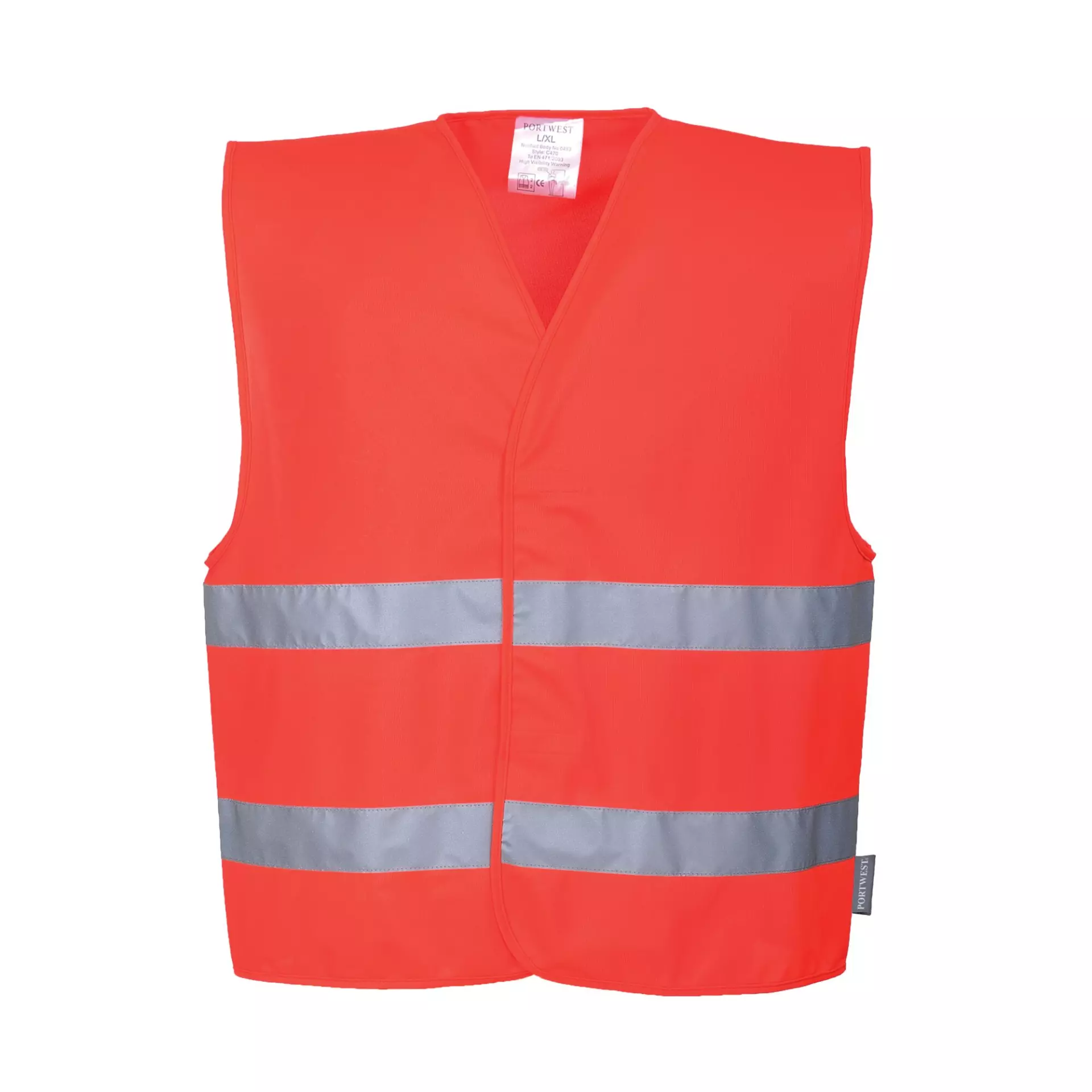 Portwest C474RER, Hi-Vis Two Band Vest, Red, image 1