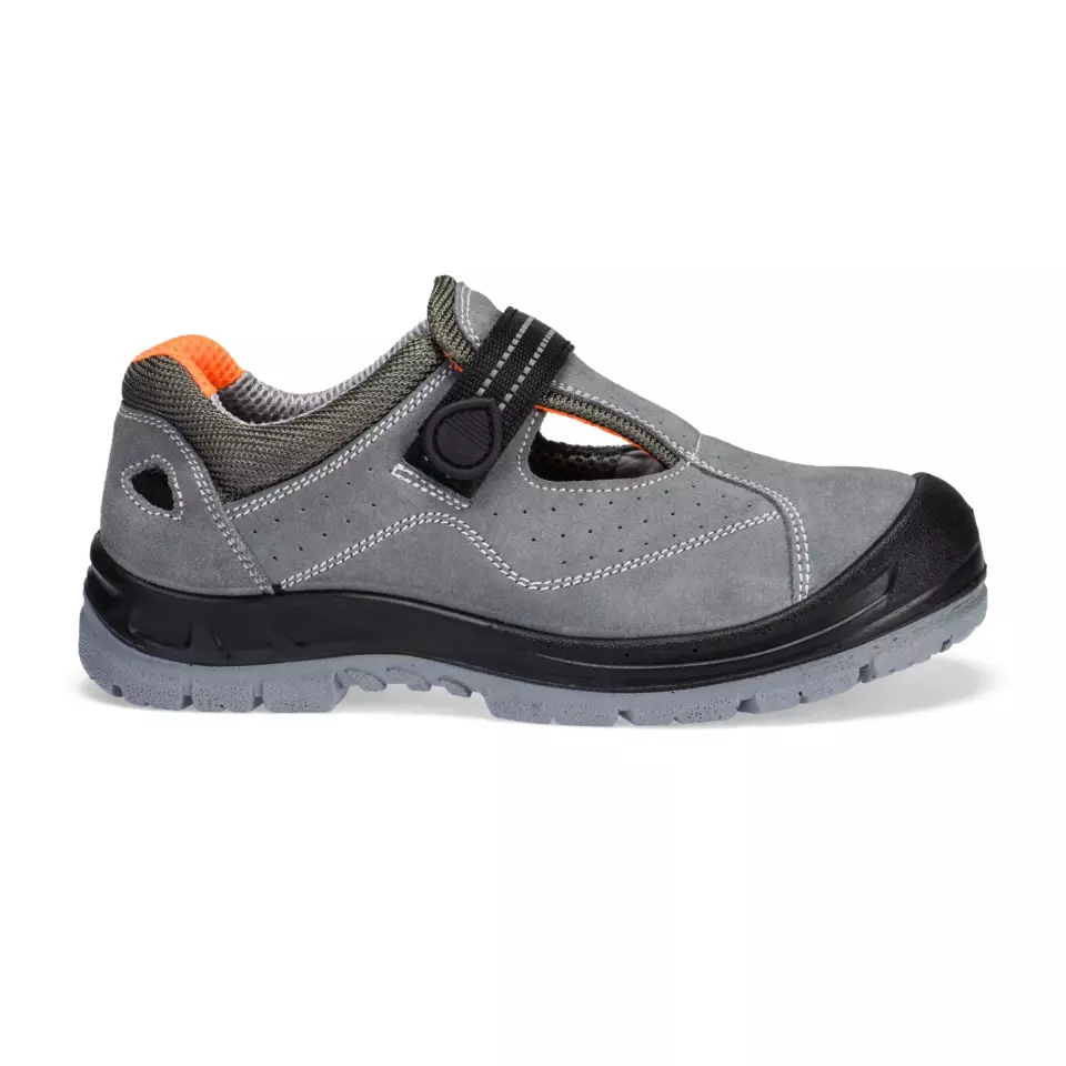 Portwest FW42GRR, Steel Cow Suede Leather Sandal S1 SR FO, Grey, image 1, gallery thumbnail