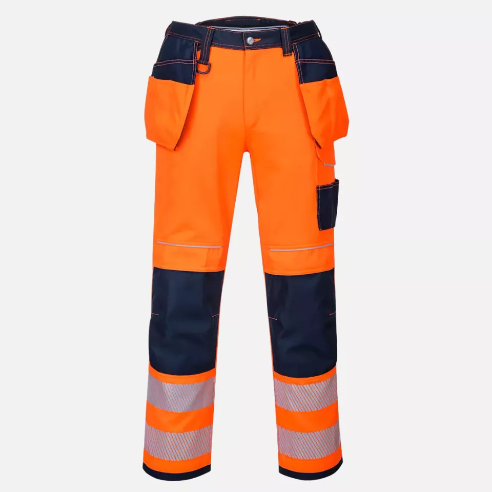 Portwest T501ONR, PW3 Hi-Vis Holster Pocket Arbeitshose, Orange/Marine, image 1, gallery thumbnail