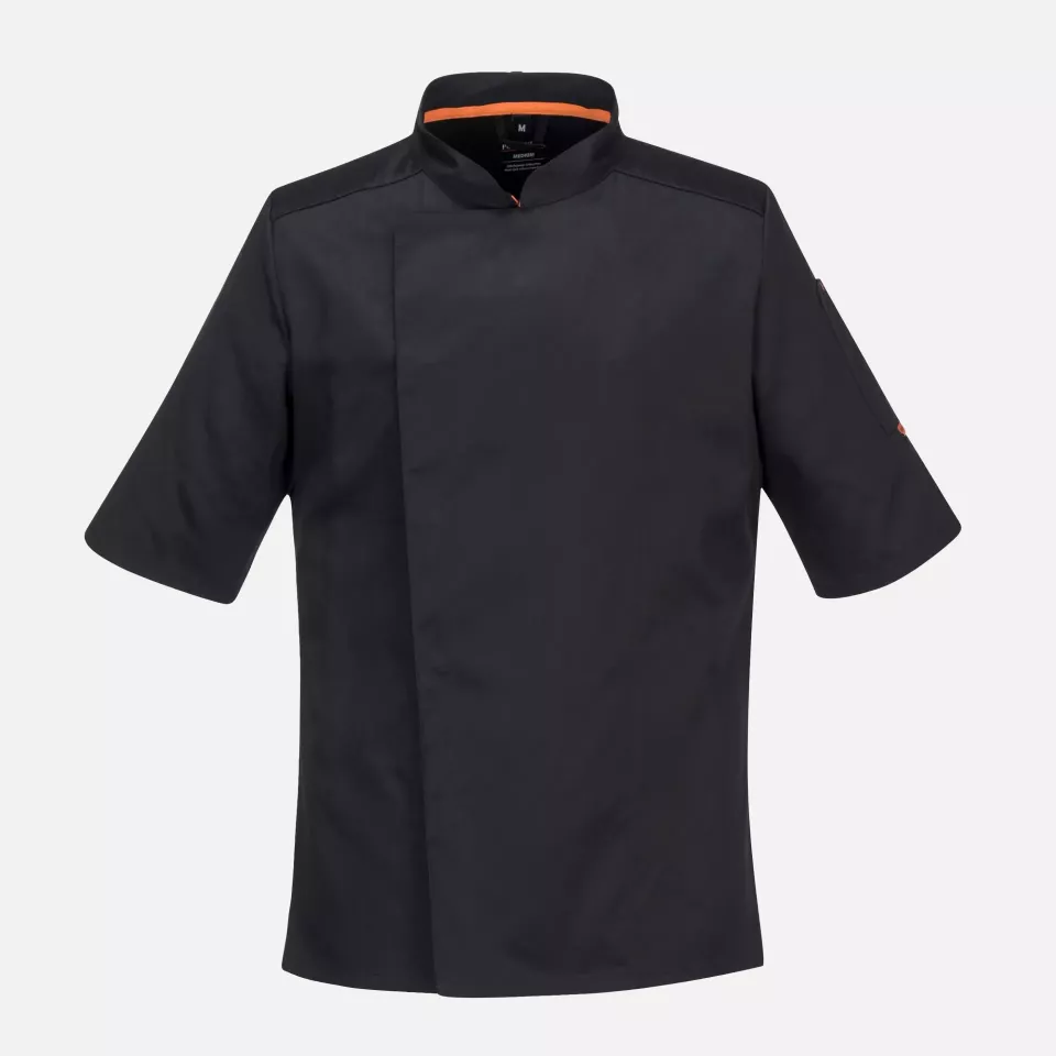 Portwest C746BKR, MeshAir Pro Stretch Kochjacke Kurzarm, Schwarz, image 1, gallery thumbnail