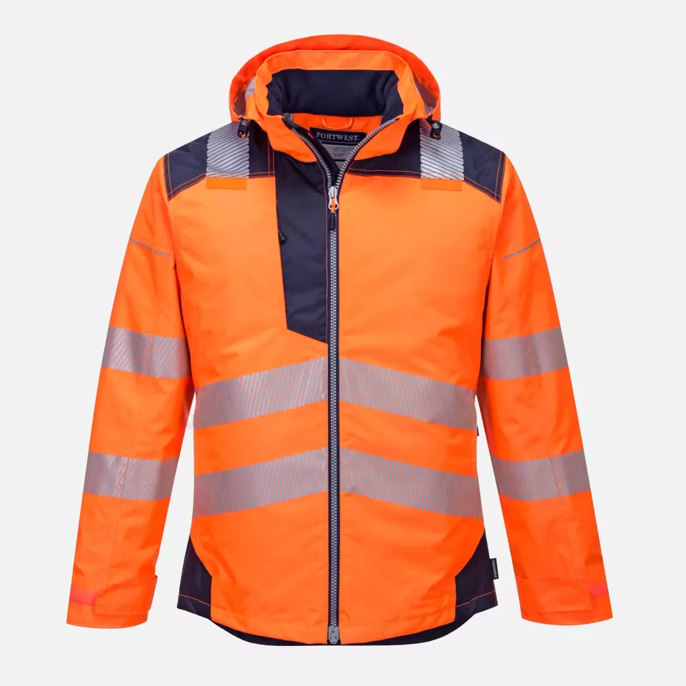 Portwest T400ONR, PW3 Hi-Vis Winterjacke, Orange/Marine, image 1, gallery thumbnail