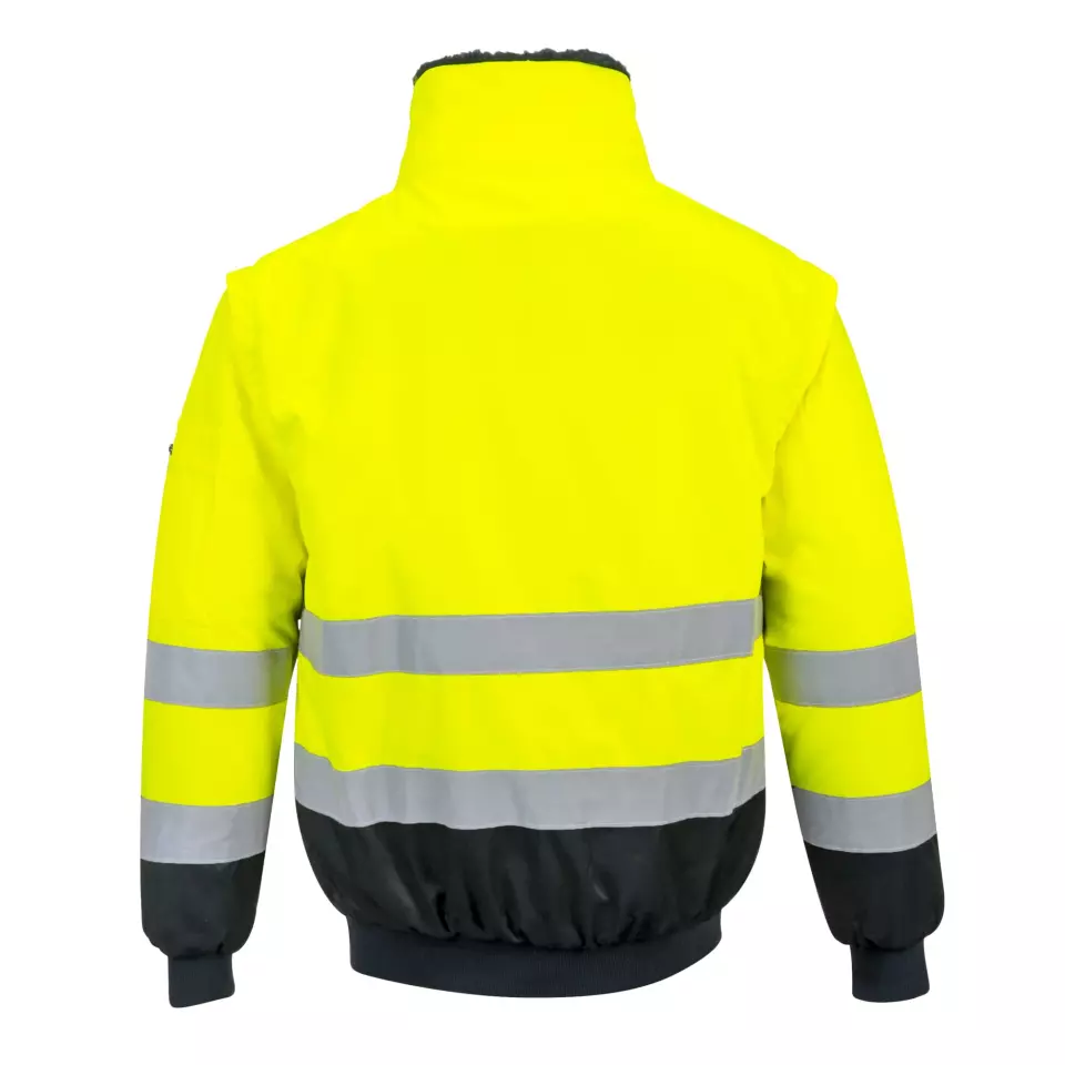 Portwest PJ50YBR, Warnschutz 3-in-1 Kontrast Pilotenjacke, Gelb/Schwarz, image 2, gallery thumbnail