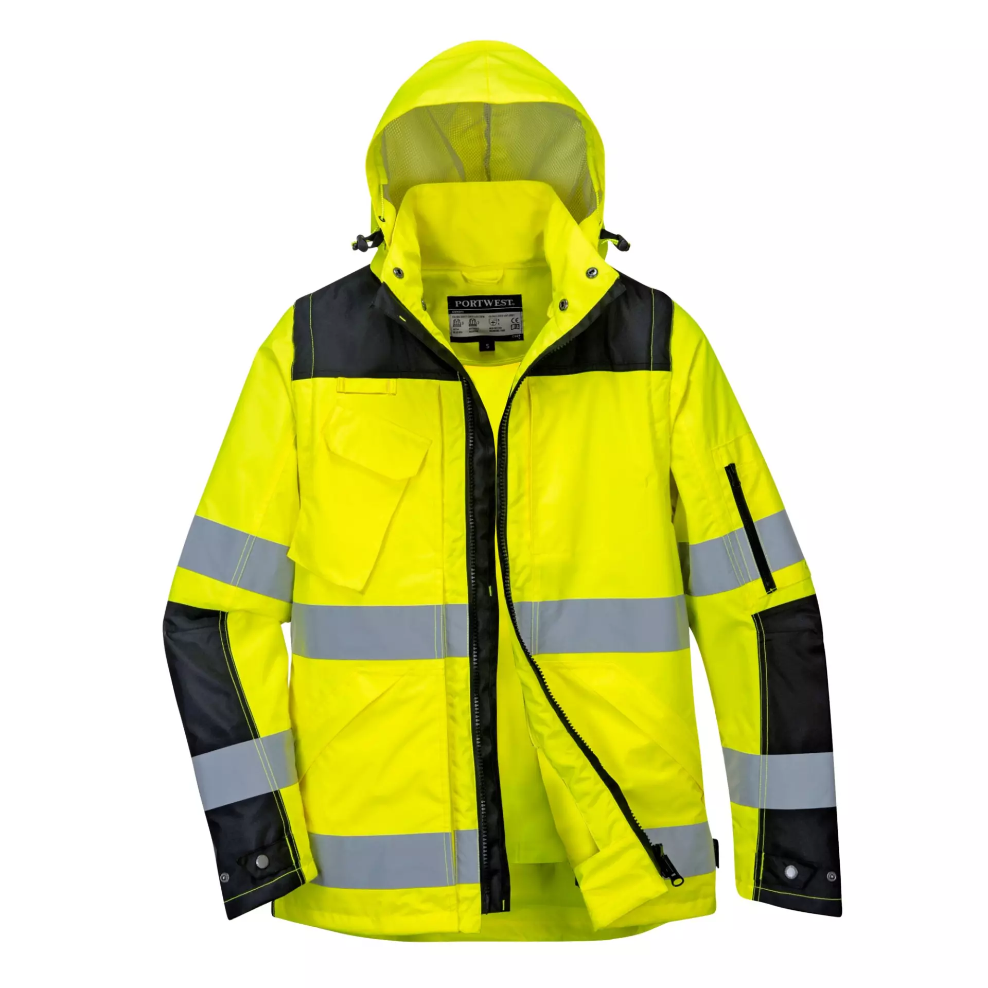 Portwest C469YBR, Hi-Vis 3-in-1 Contrast Winter Pro Jacket, Yellow/Black, image 4