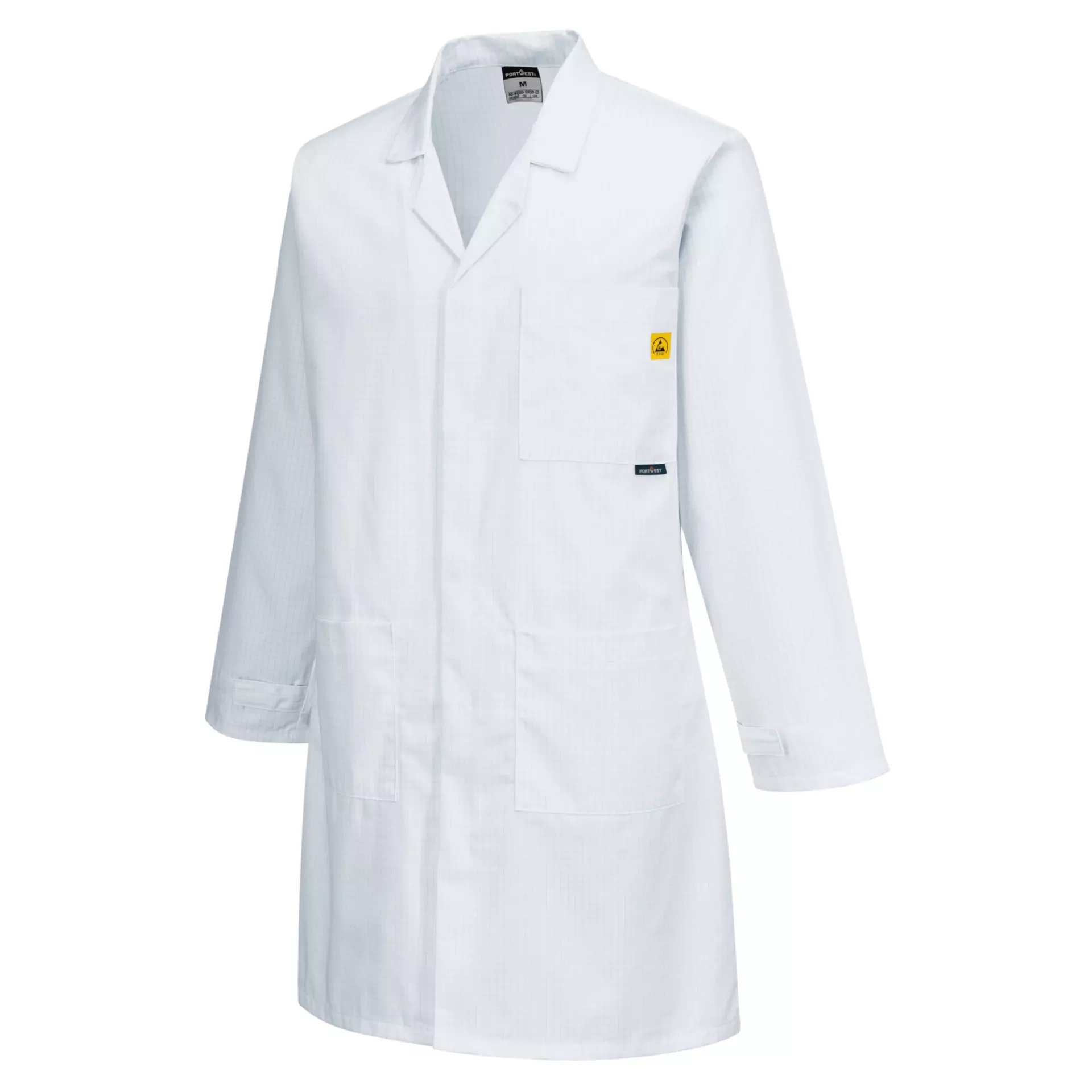 Portwest AS10WHR, Anti-Static ESD Coat, White, image 4