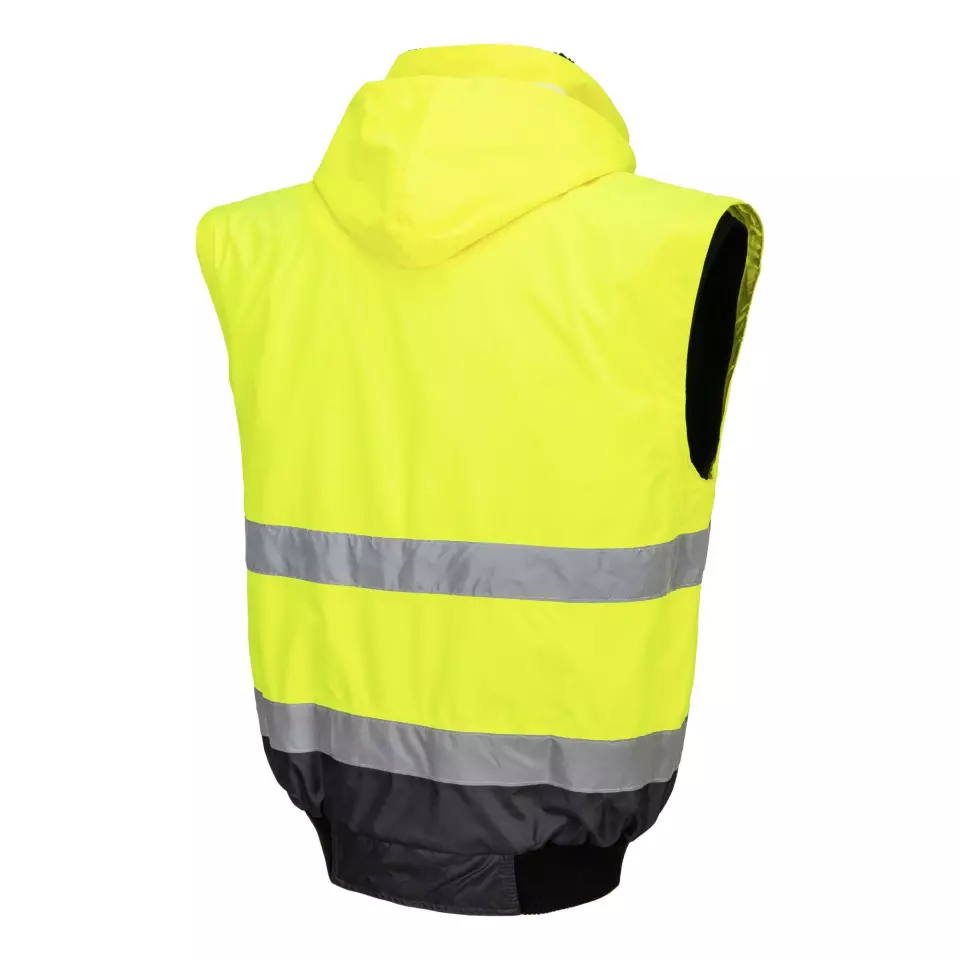 Portwest C465YGY, Hi-Vis 3-in-1 Contrast Bomber Jacket, Yellow/Grey, image 6, gallery thumbnail