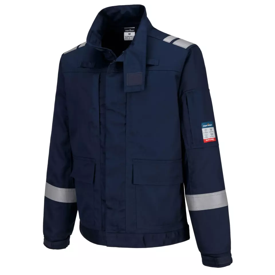 Portwest FR601NAR, Bizflame Work Lightweight Stretch Panelled FR Jacket, Navy, image 4, gallery thumbnail