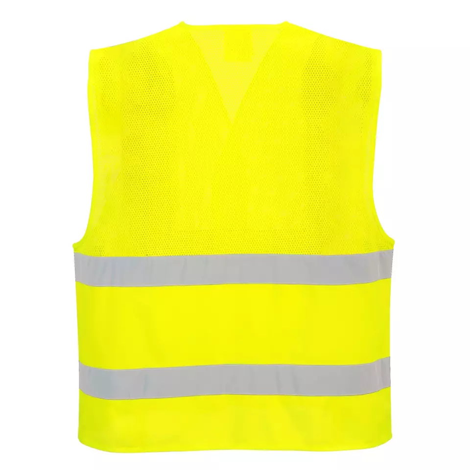 Portwest C494YER, Hi-Vis Half Mesh Two Band Vest, Yellow, image 3, gallery thumbnail