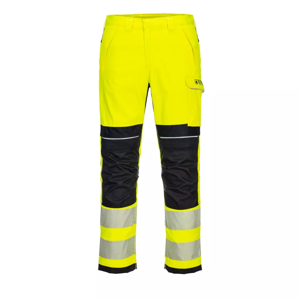 Portwest FR406YBR, PW3 FR Modaflame Hi-Vis Work Trousers, Yellow/Black, image 1, gallery thumbnail