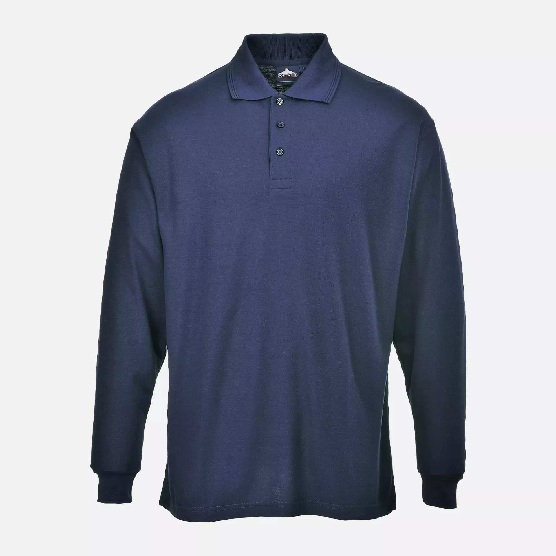 Portwest B212NAR, Genoa Long Sleeved Polo Shirt, Navy, image 2