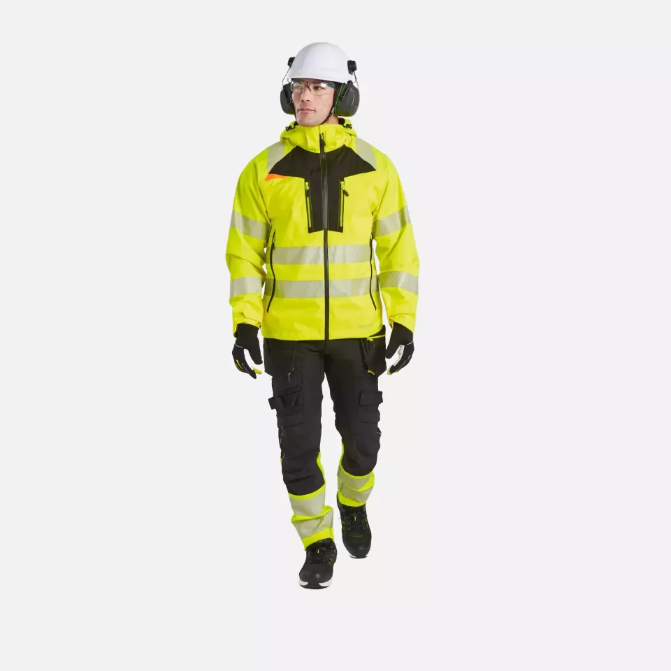 Portwest DX462YER, DX4 Hi-Vis Rain Jacket, Yellow, image 4, gallery thumbnail