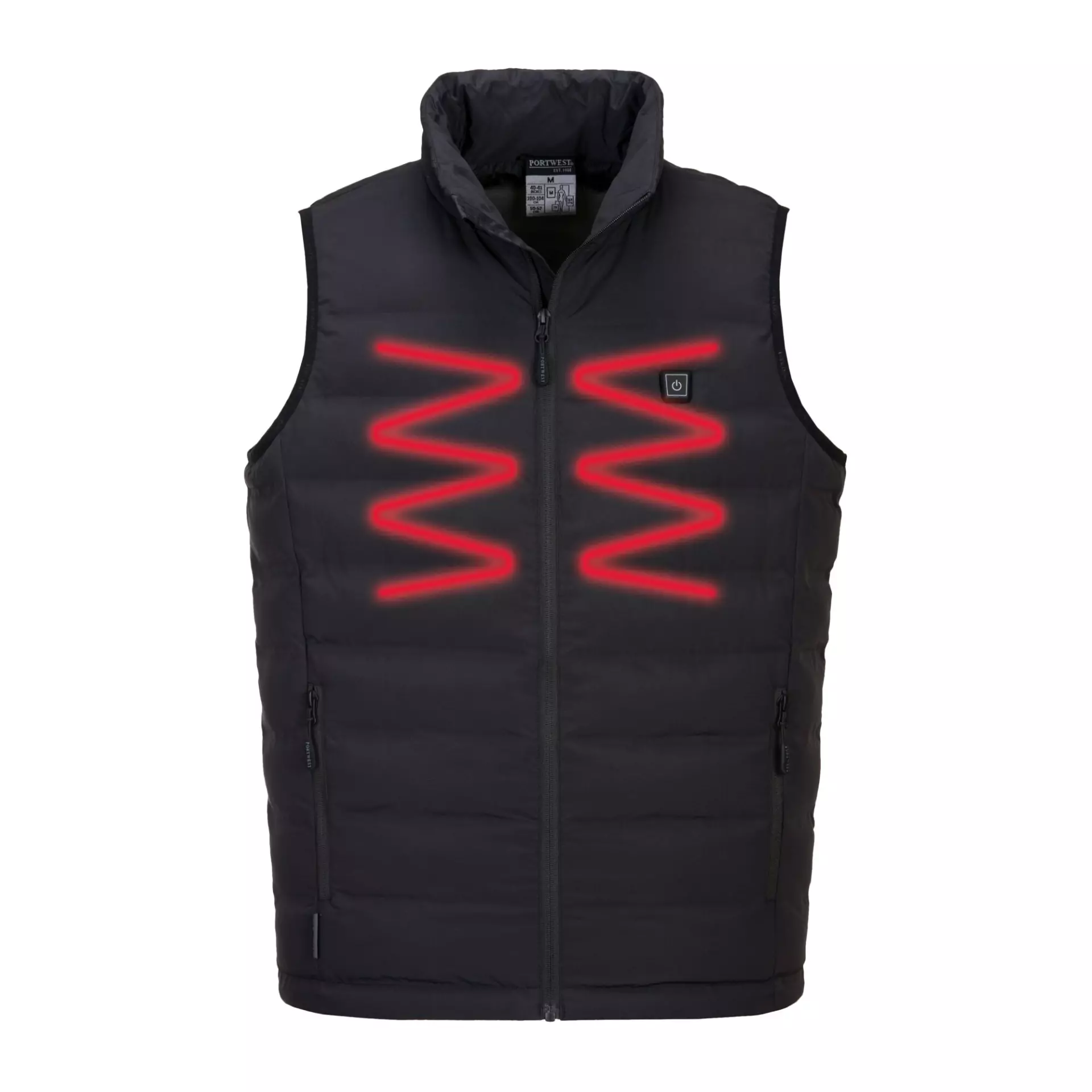 Portwest S549BKR, Ultrasonic Heated Tunnel Bodywarmer, Black, image 2