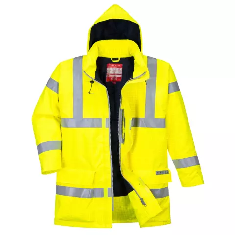 Portwest Bizflame Rain Hi-Vis Antistatic FR Jacket, Yellow