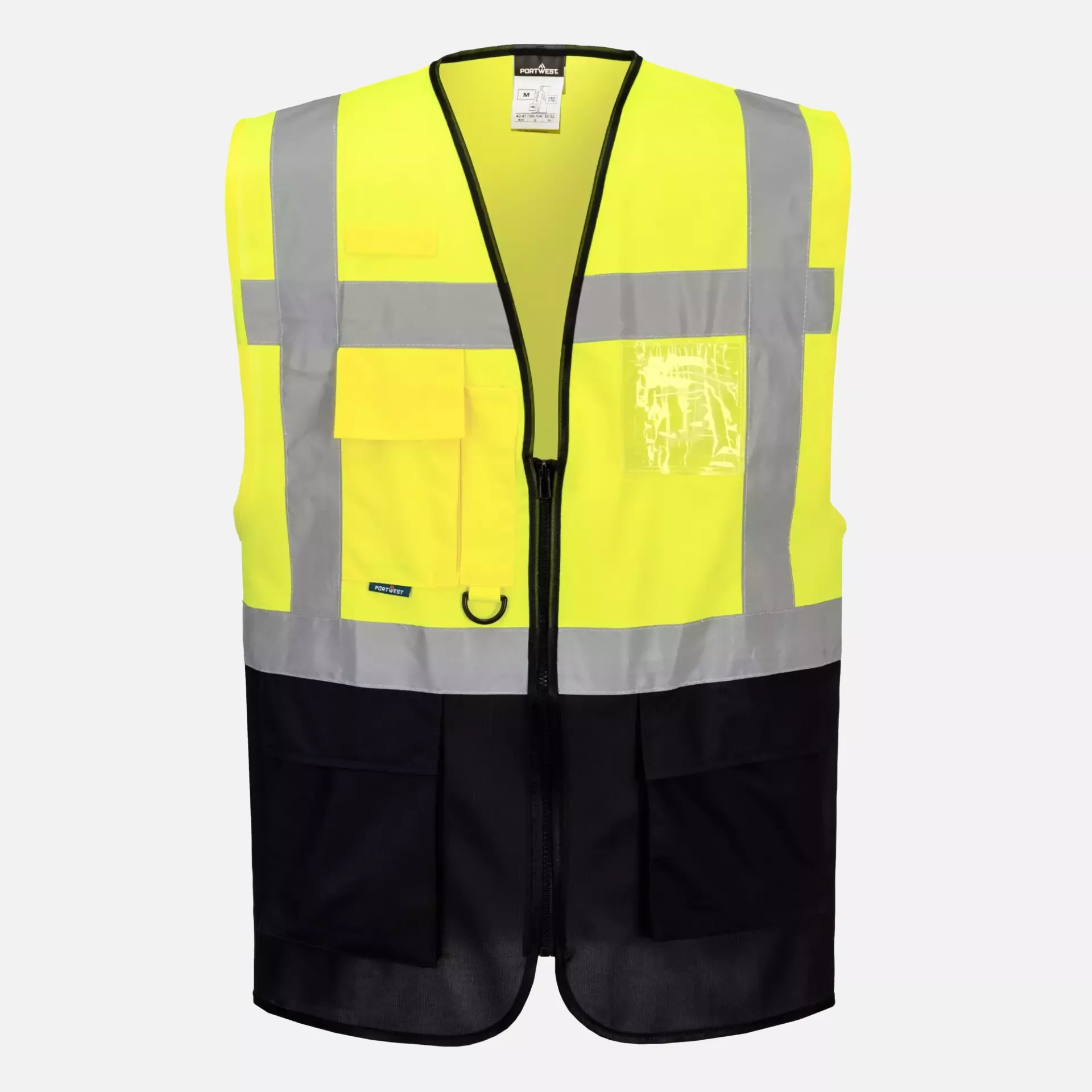 Portwest C476YNR, Warsaw Hi-Vis Contrast Executive Vest, Yellow/Navy, image 3