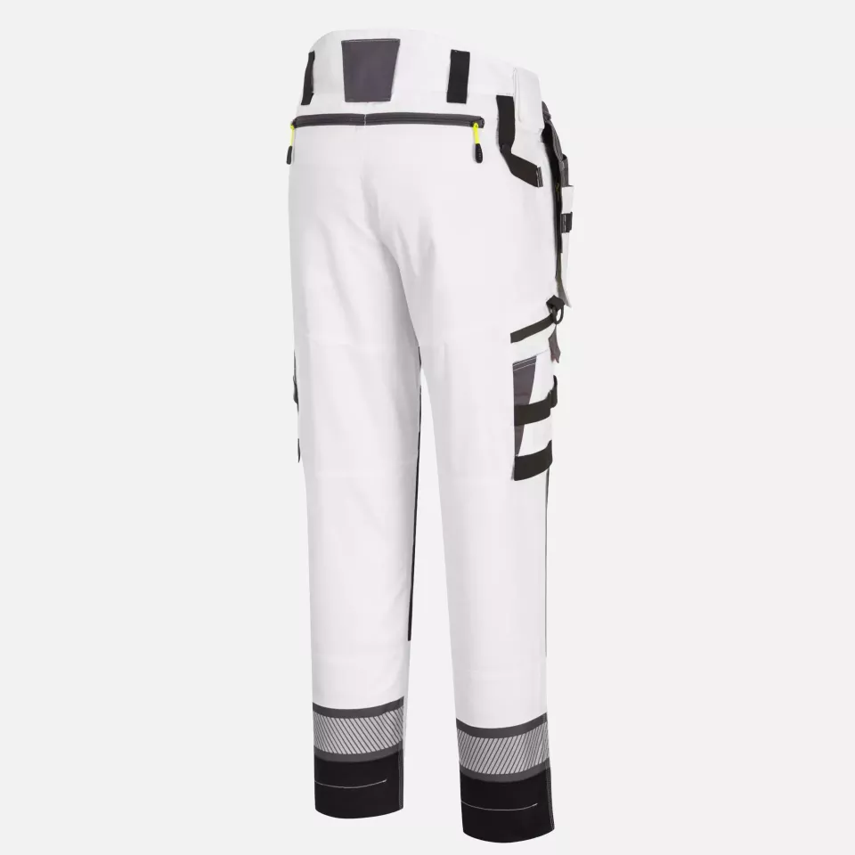 Portwest DX440WGR, DX4 Detachable Holster Pocket Trousers, White/Grey, image 3, gallery thumbnail
