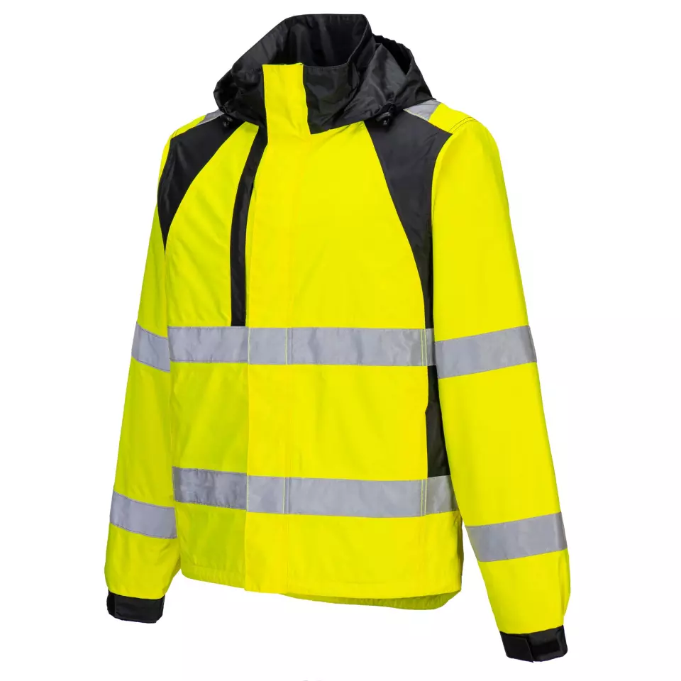 Portwest CD860YBR, WX2 Eco Hi-Vis Rain Jacket, Yellow/Black, image 3, gallery thumbnail
