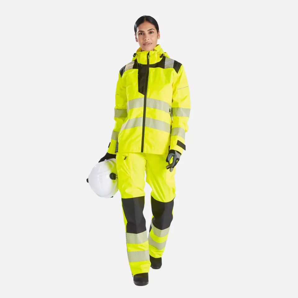 Portwest PW389YBR, PW3 Hi-Vis Women's Rain Jacket, Yellow/Black, image 4, gallery thumbnail