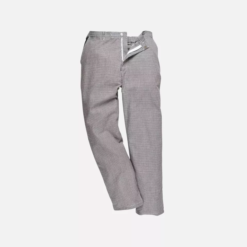 Portwest S068HTR, Harrow Chefs Trousers, Houndstooth, image 3, gallery thumbnail