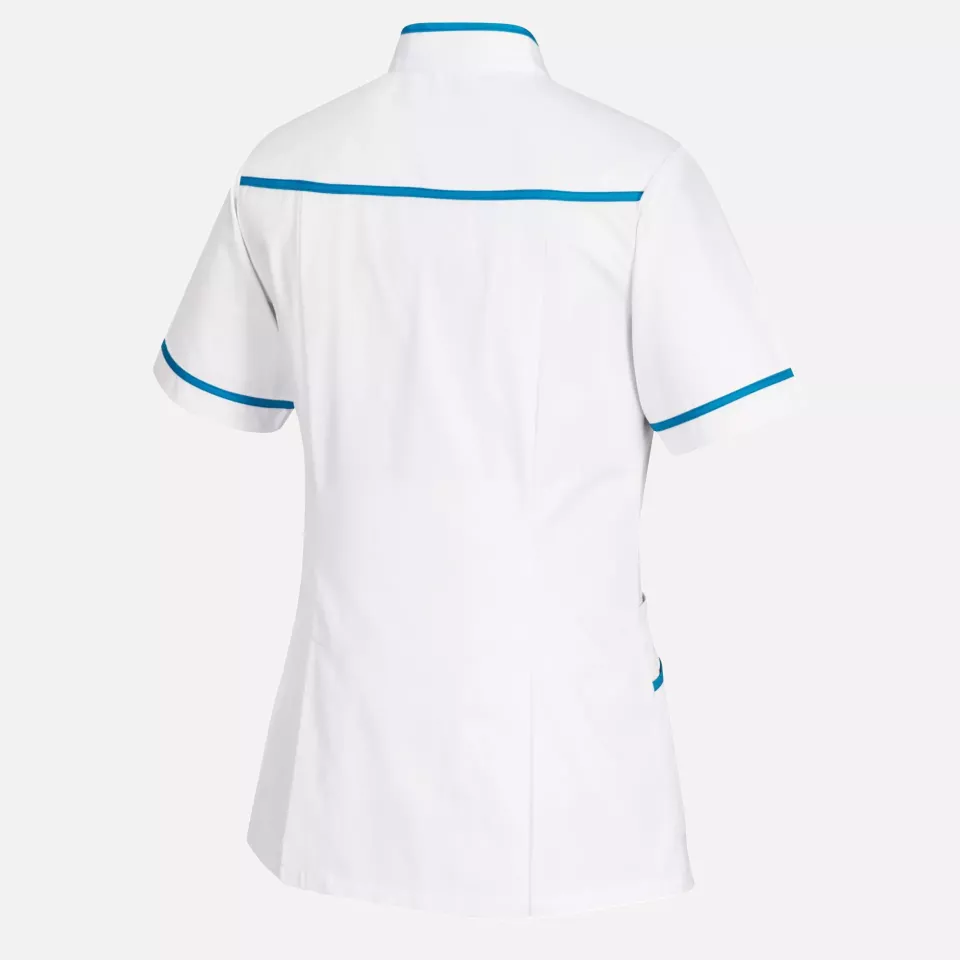 Portwest LW21WAR, Medical Tunic, White/Aqua, image 4, gallery thumbnail
