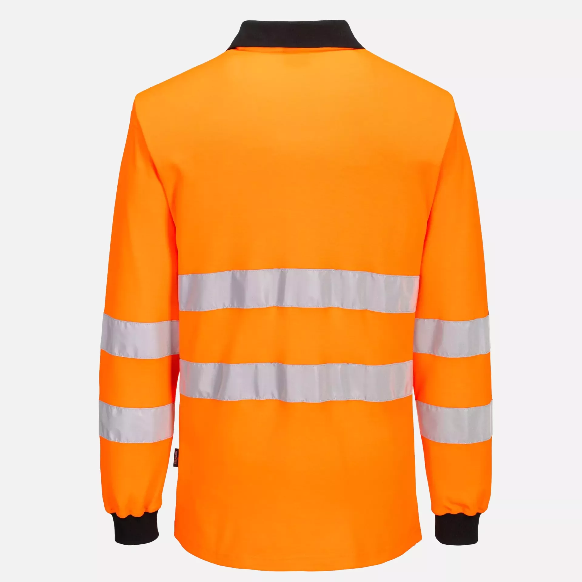 Portwest PW220OBR, PW2 Hi-Vis Polo Shirt L/S, Orange/Black, image 4