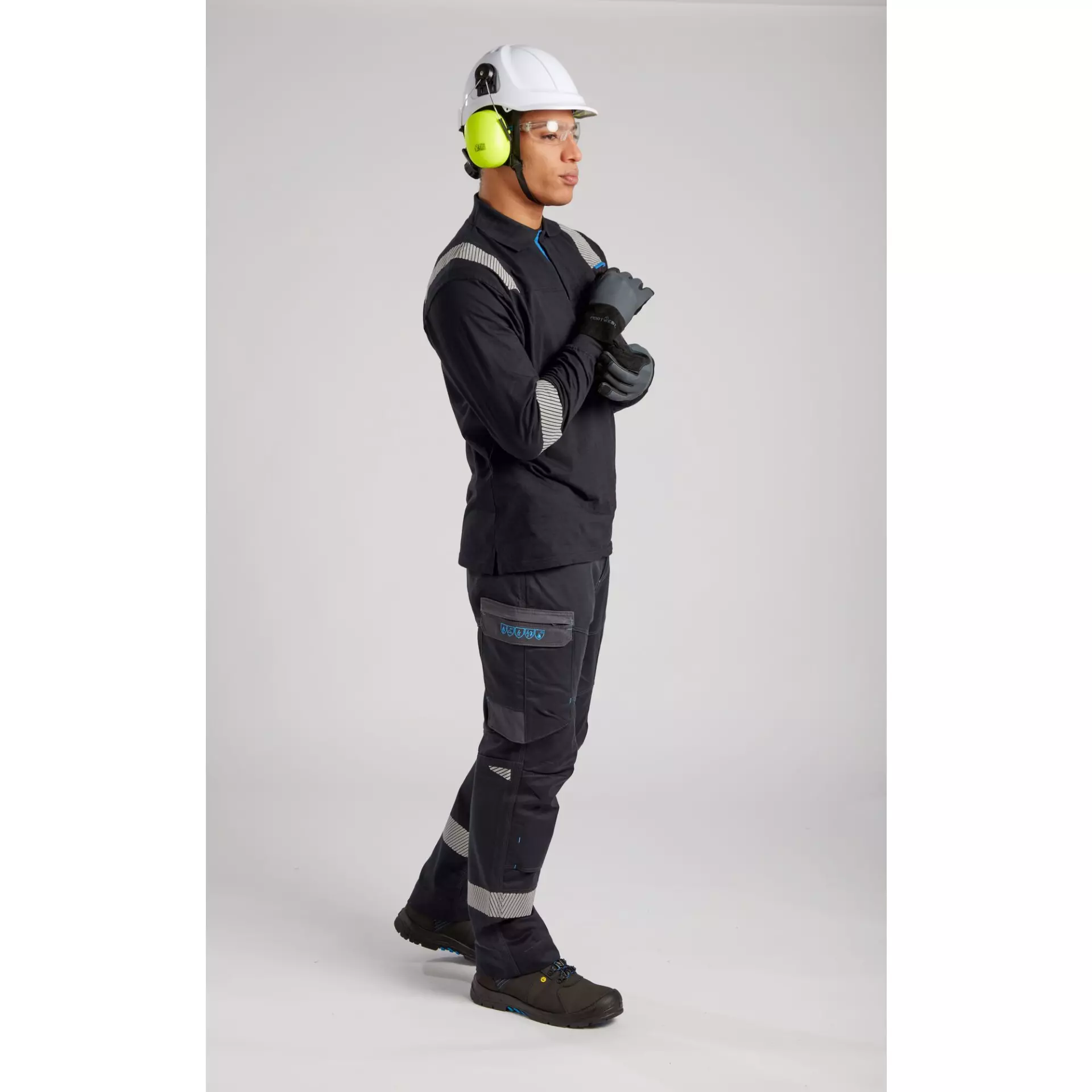 Portwest FR711BKR, WX3 FR Modaflame Long Sleeve Polo, Black, image 8