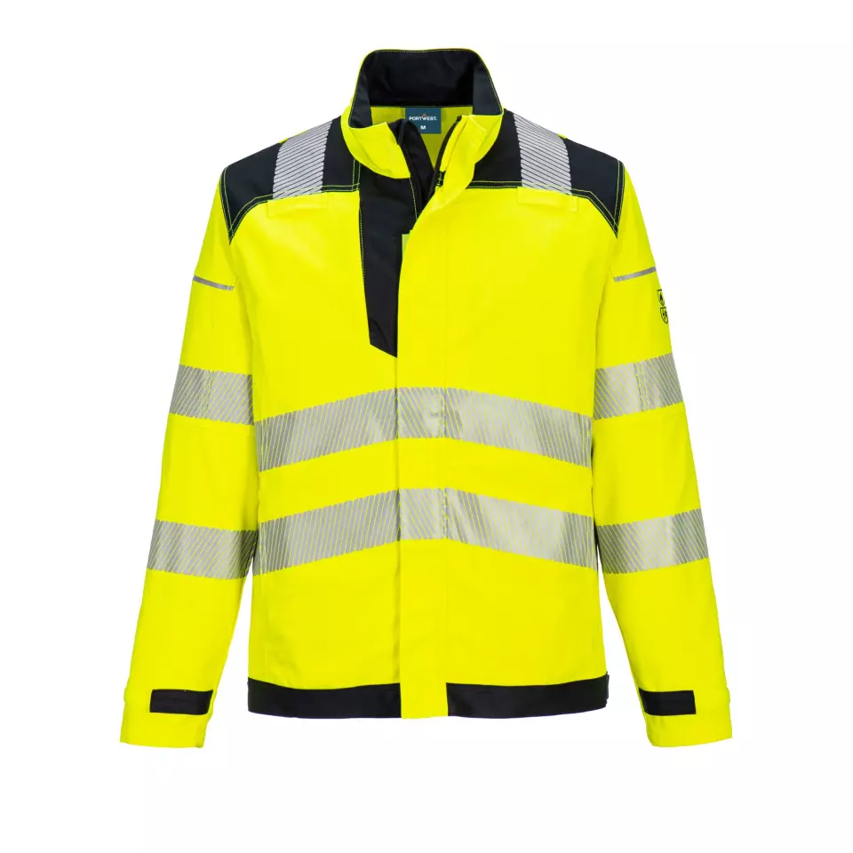 Portwest FR714YBR, PW3 FR Modaflame Hi-Vis Work Jacket, Yellow/Black, image 1, gallery thumbnail