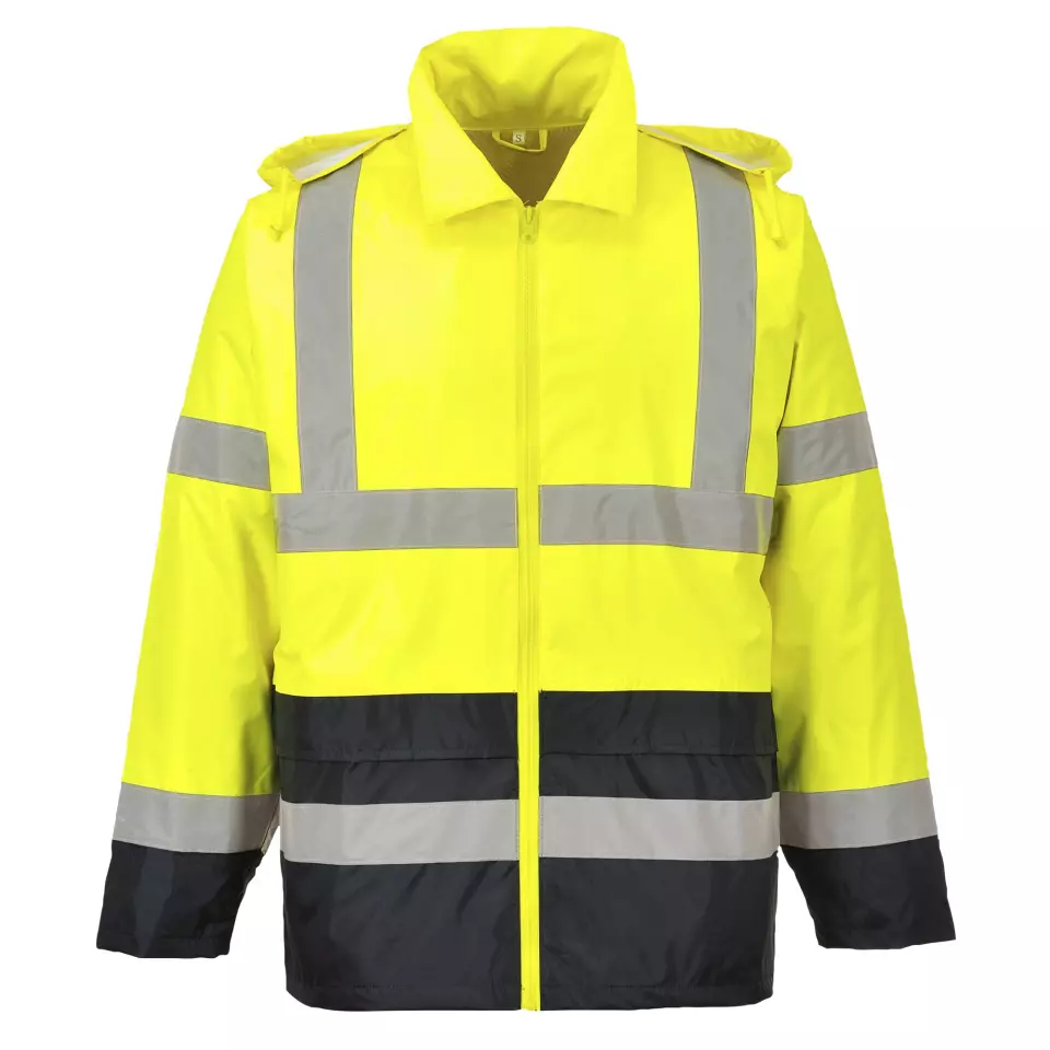 Portwest H443YBR, Hi-Vis Contrast Classic Rain Jacket, Yellow/Black, image 6, gallery thumbnail