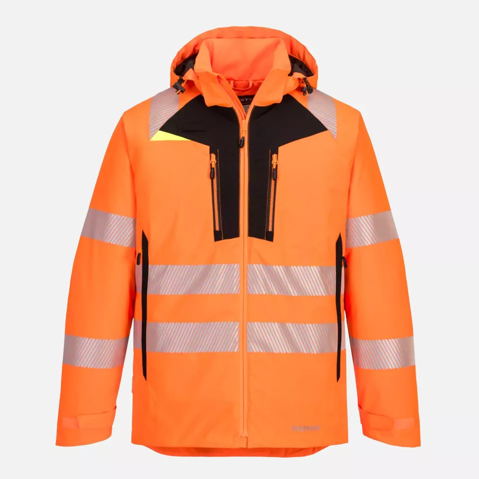 Portwest DX461OBR, DX4 Hi-Vis Winter Jacket, Orange/Black, image 1, gallery thumbnail