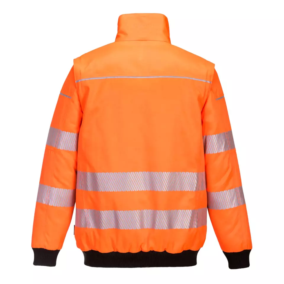 Portwest PW302OBR, PW3 Hi-Vis 3-in-1 Pilot Jacket, Orange/Black, image 2, gallery thumbnail