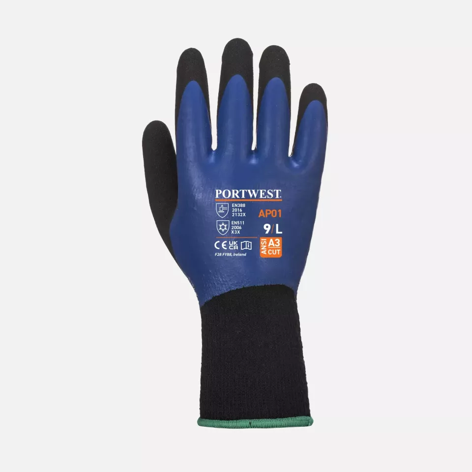 Portwest AP01B8R, Thermo Pro Handschuh, Blau/Schwarz, image 2, gallery thumbnail