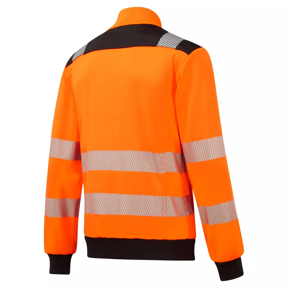 Portwest PW370OBR, PW3 Hi-Vis Zip Sweatshirt, Orange/Black, image 4, gallery thumbnail