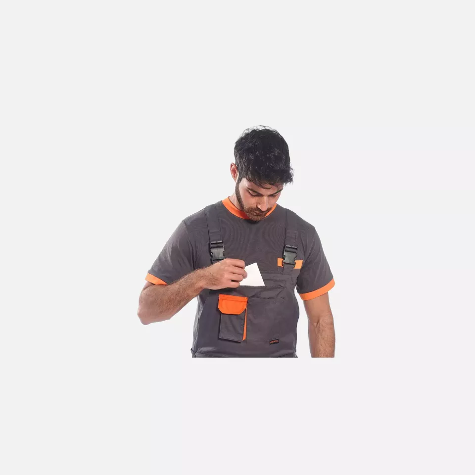 Portwest TX12GRR, Texo Contrast Bib and Brace, Grey, image 8, gallery thumbnail