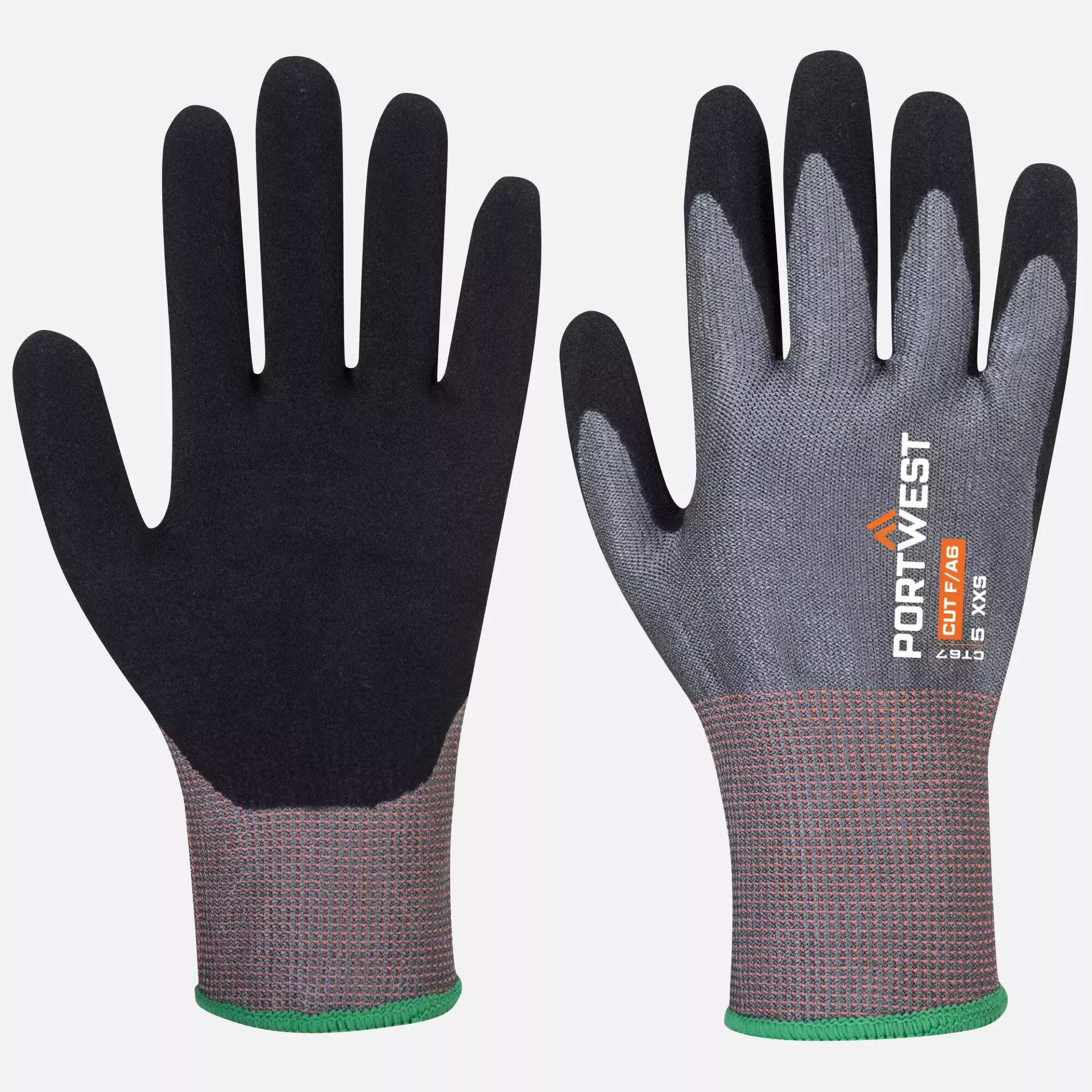 Portwest CT67G8R, CT Cut F13 Nitrile Glove, Grey/Black, image 3
