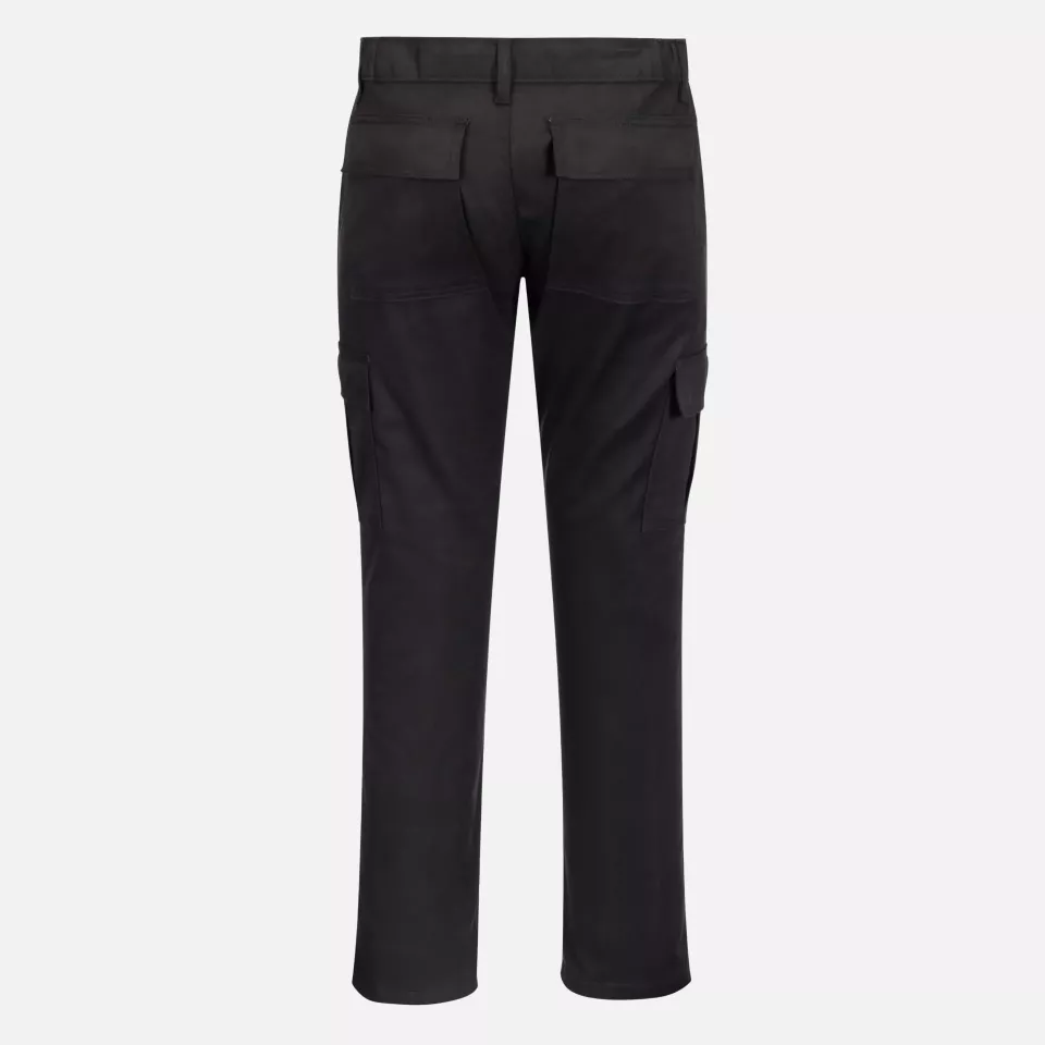 Portwest S231BKR, WX2 Eco Stretch Slim Fit Combat Trousers, Black, image 2, gallery thumbnail