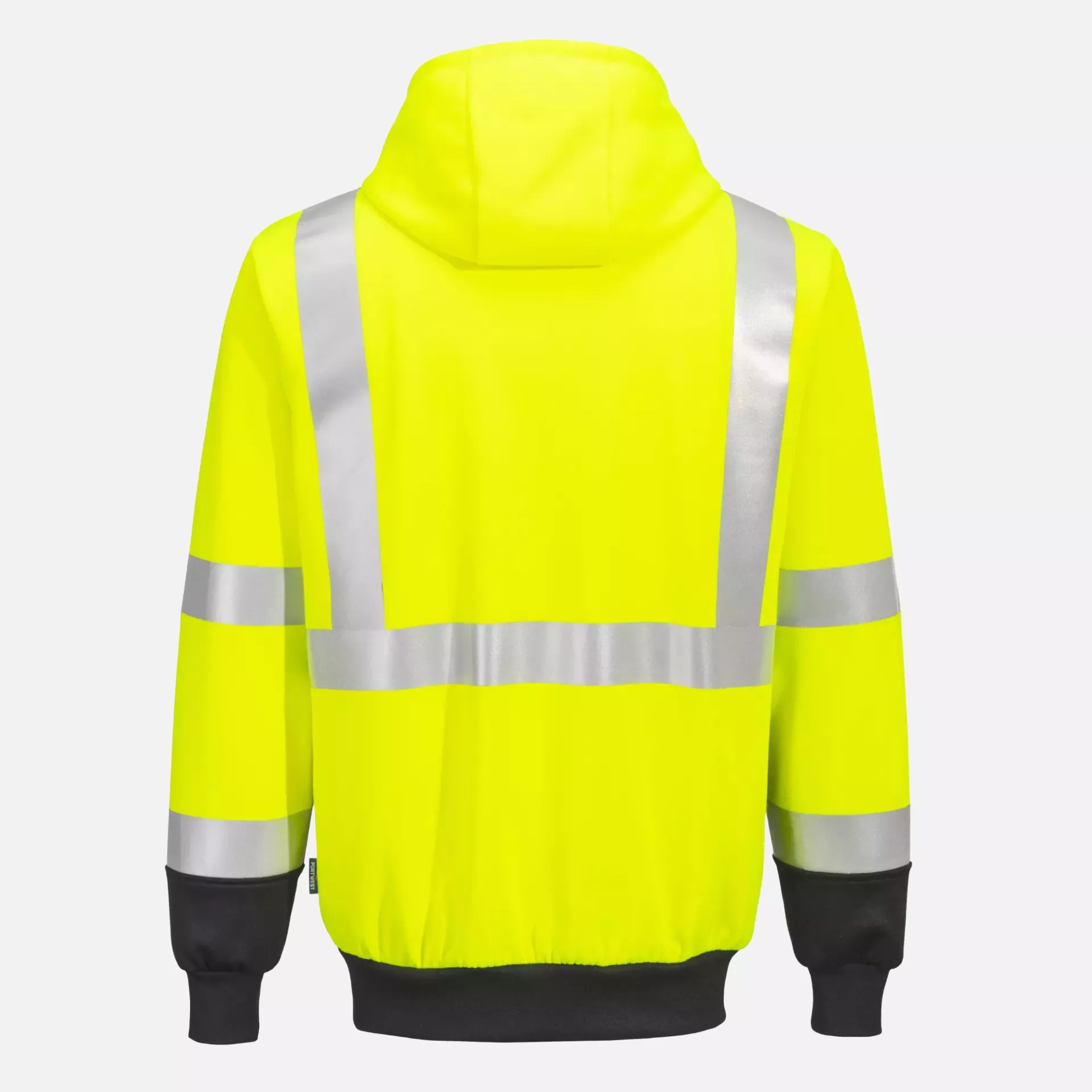 Portwest B315YBR, Hi-Vis Contrast Zipped Hoodie, Yellow/Black, image 7