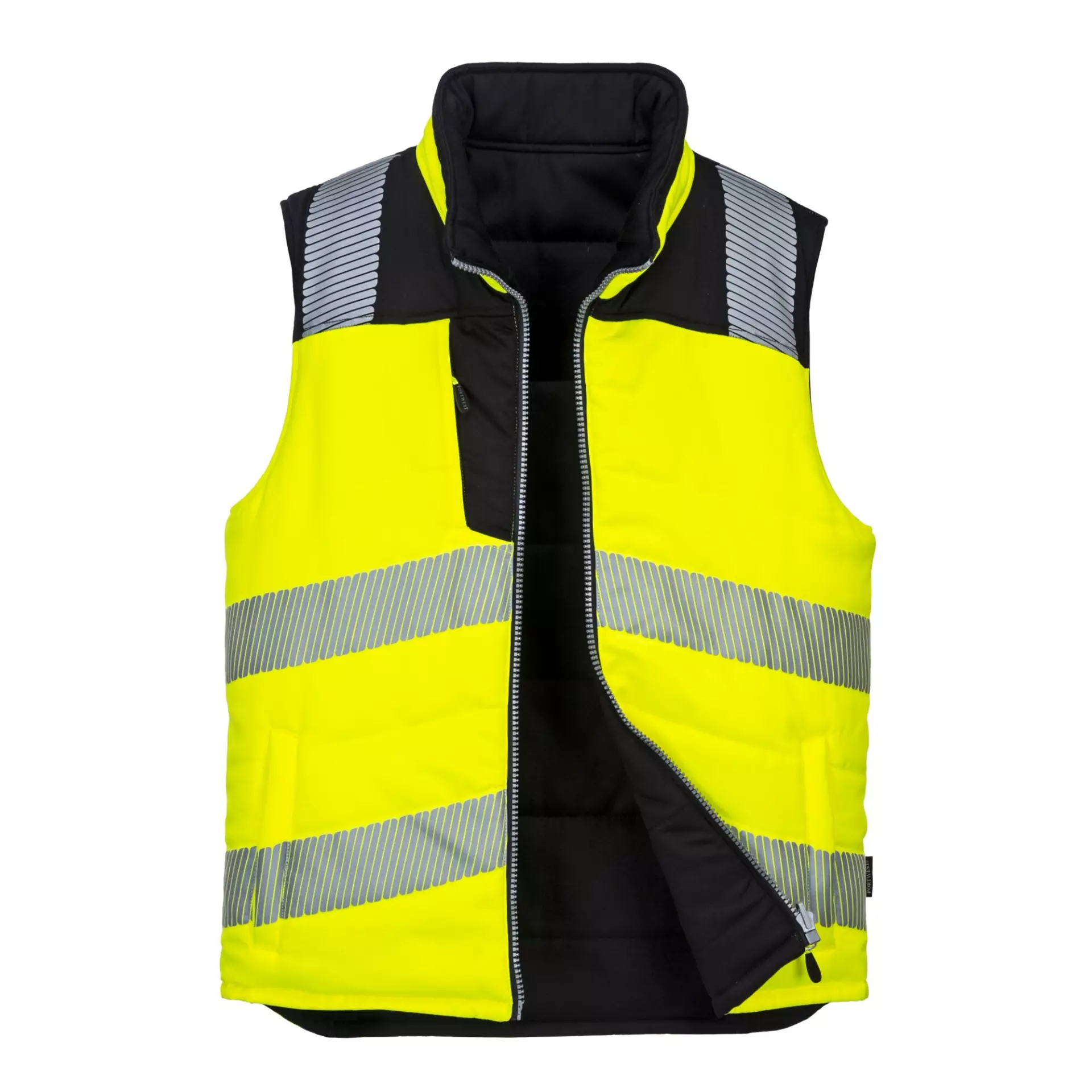 Portwest PW374YBR, PW3 Hi-Vis Reversible Bodywarmer, Yellow/Black, image 3